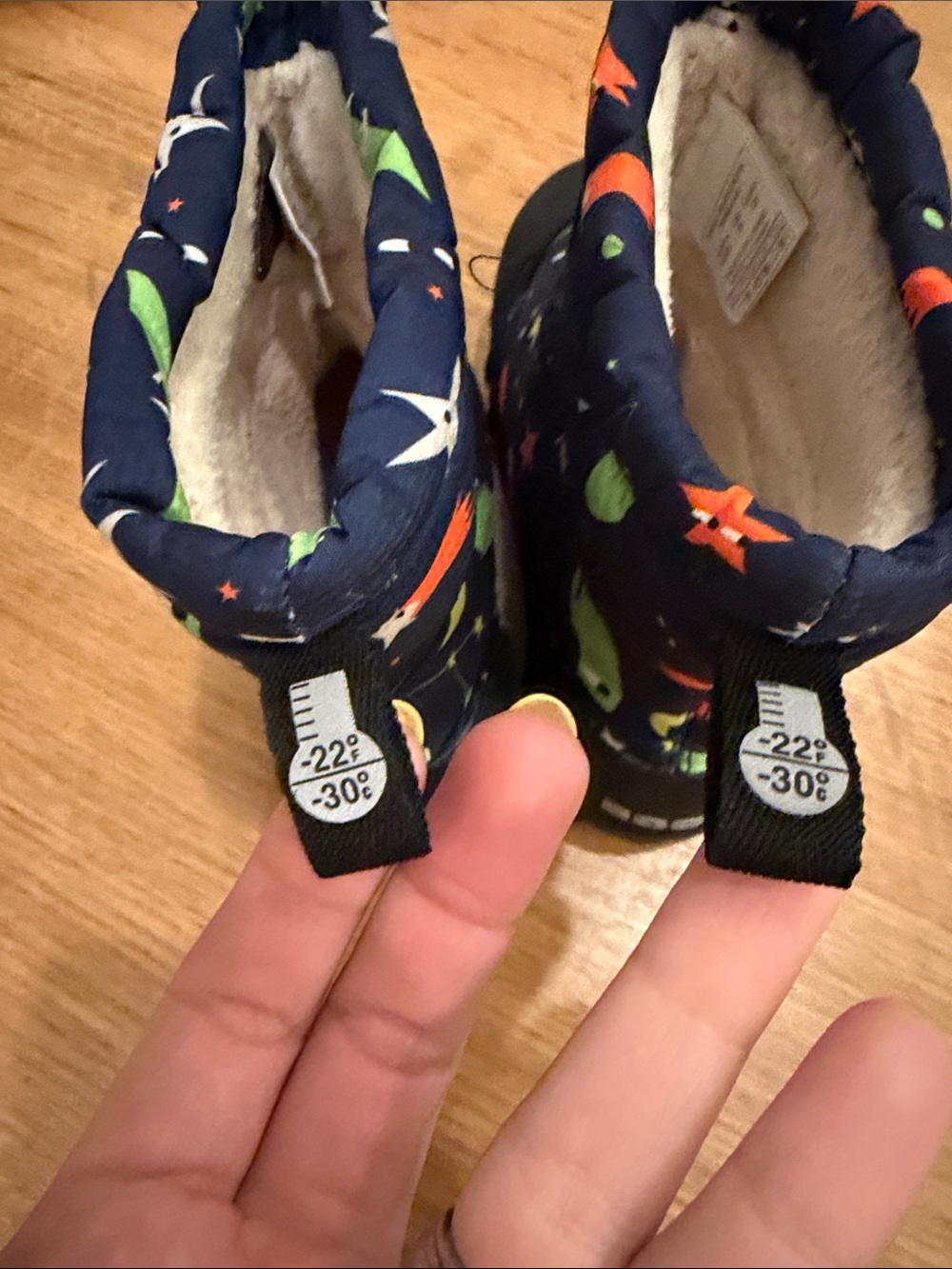Bogs Kids Space Print Snow Boot - Navy with Green & Orange Accents - Picture 6 of 7